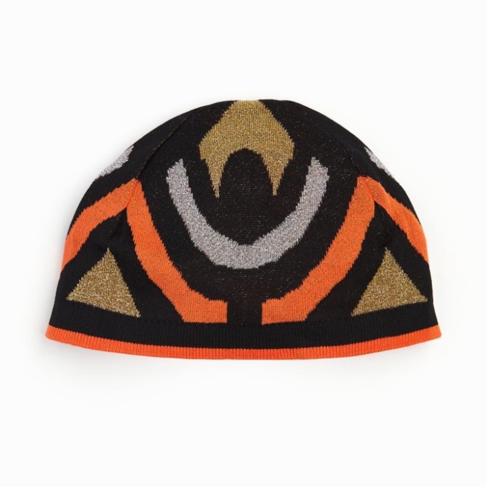 Rabanne x H&M Glittery Jacquard Knit Beret hat beanie sz L